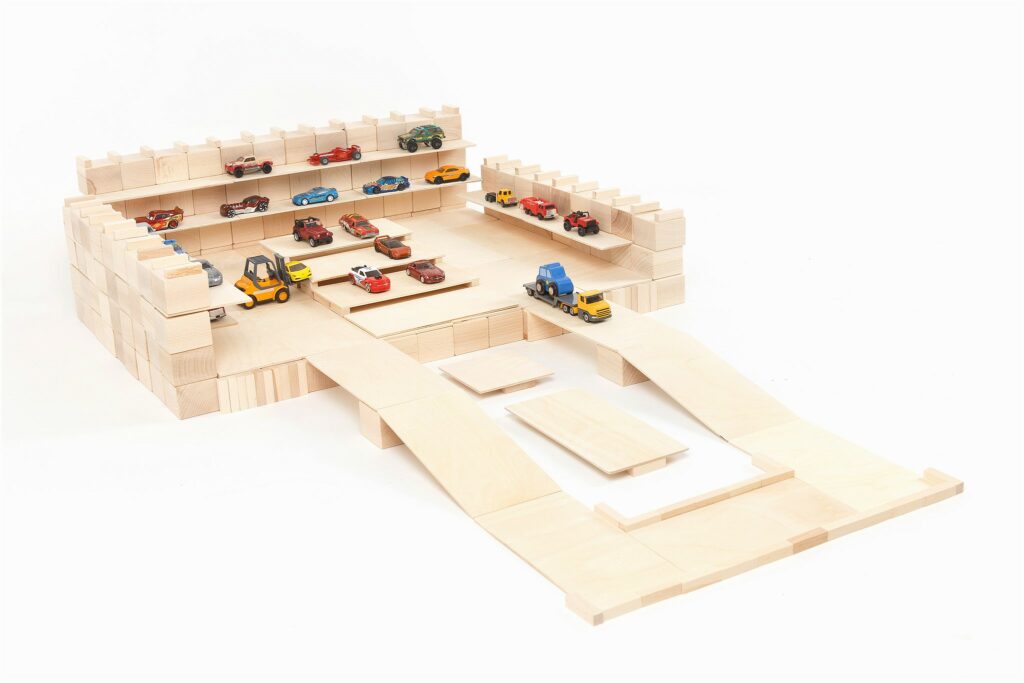 Houten blokken Just Blocks Car storage-big pack