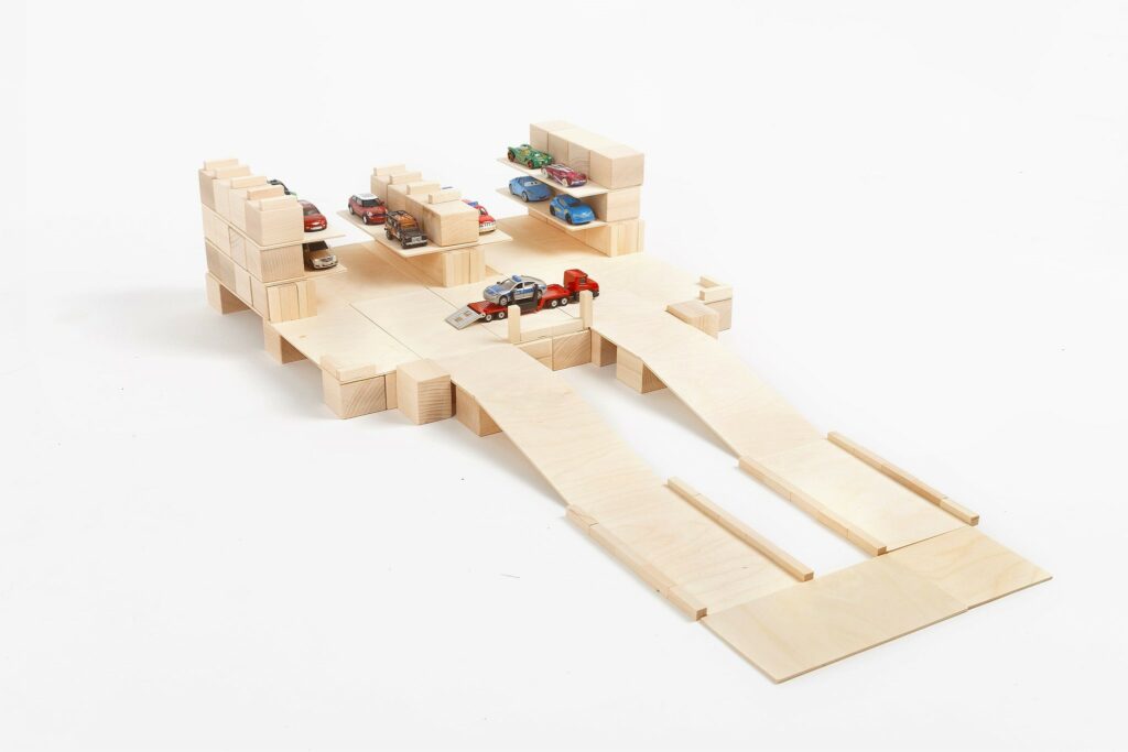 Houten blokken Just Blocks Car storage-medium pack