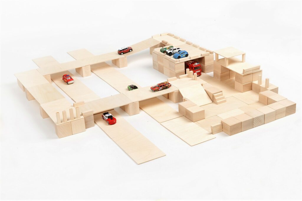 Houten blokken Just Blocks City-medium pack