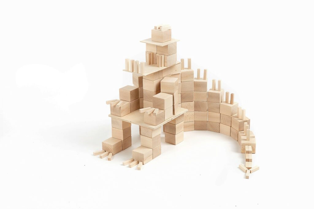 Houten blokken Just Blocks Dragon-medium pack