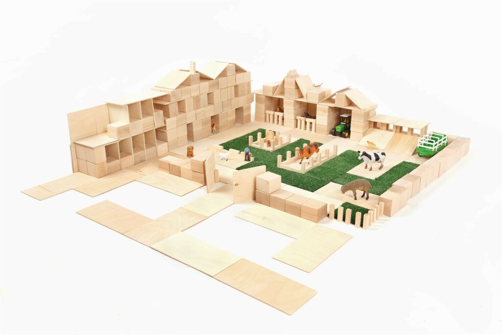 Houten blokken Just Blocks Farm-big pack