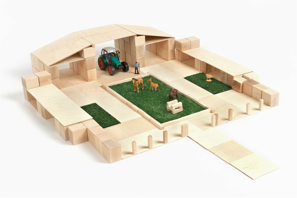 Houten blokken Just Blocks Farm-medium pack