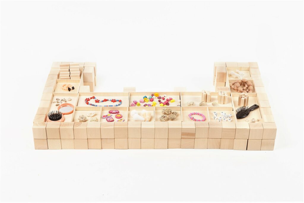 Houten blokken Just Blocks Jewellery box- big pack