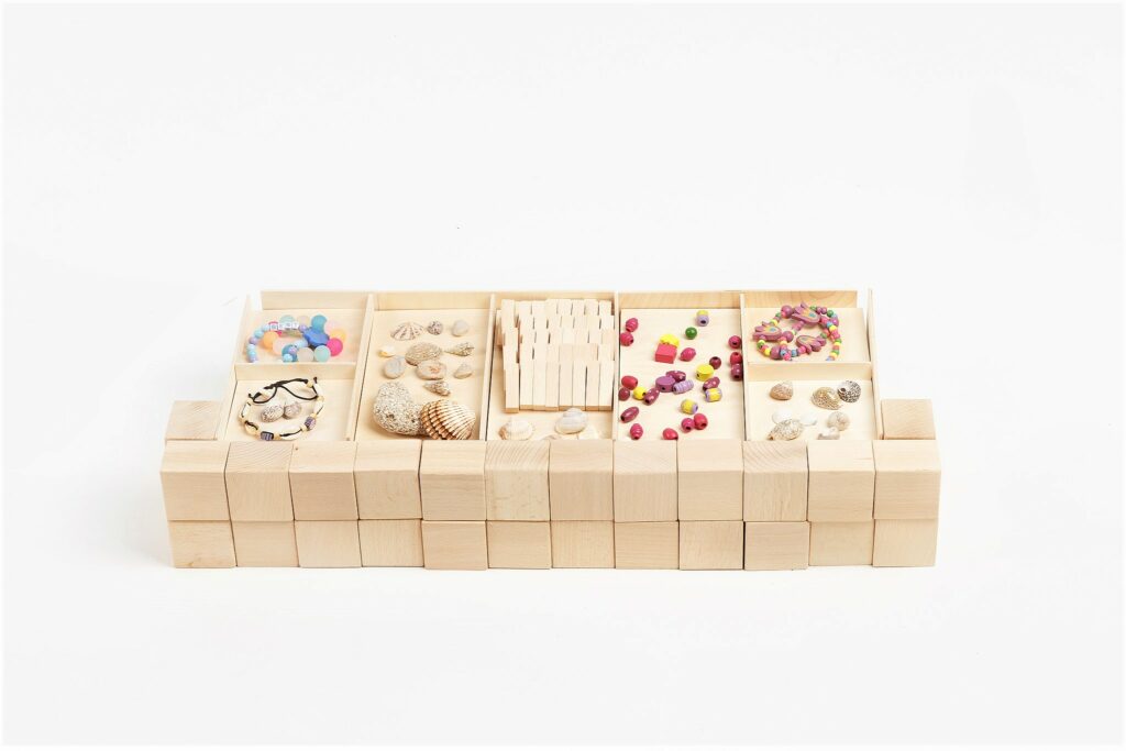 Houten blokken Just Blocks Jewellery box- medium pack