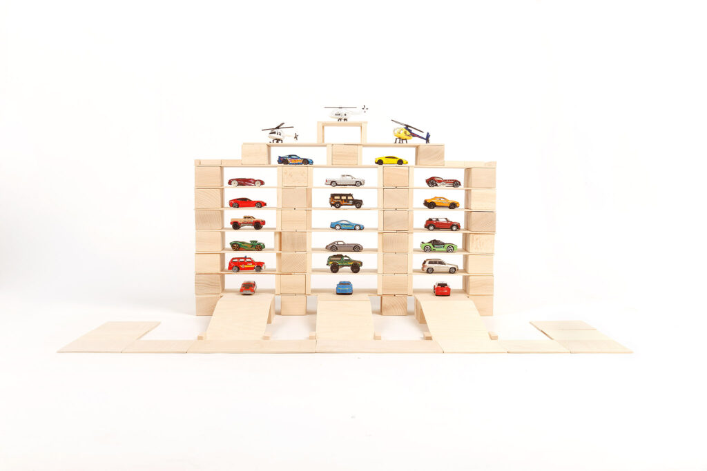 Houten blokken Just Blocks Parking-medium pack