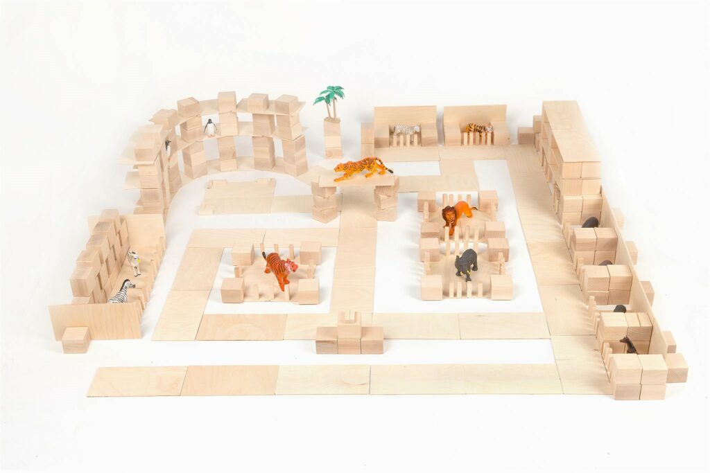 Houten blokken Just Blocks Zoo-big pack