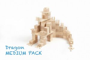 Houten blokken Just Blocks medium pack draak