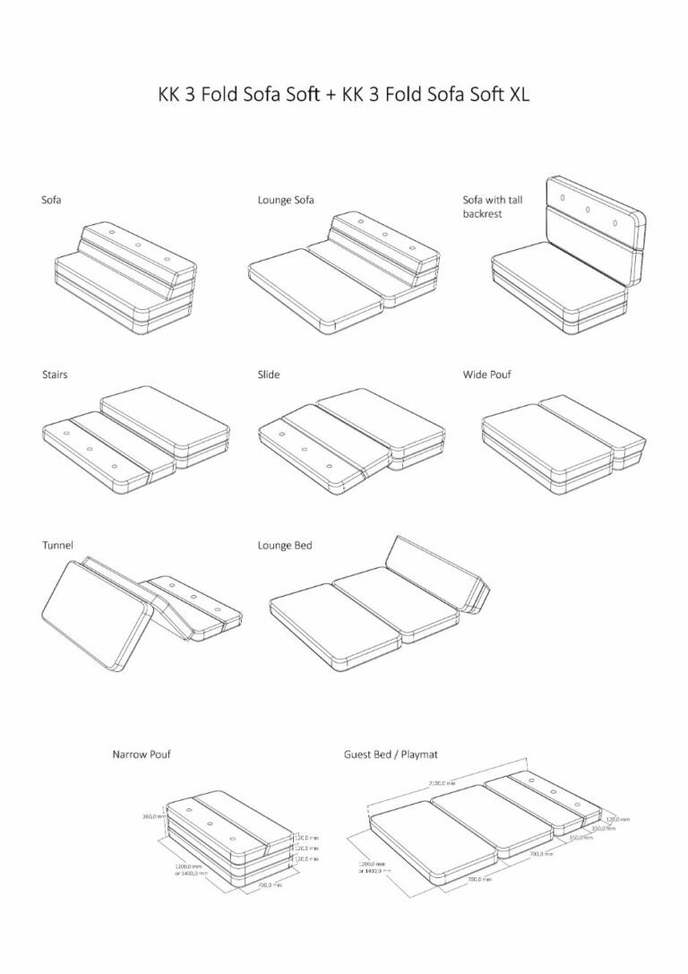 by KlipKlap opvouwbare bank KK 3 Fold Sofa XL soft grijs Jindl