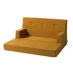 by klipklap kids sofa mosterdgeel uitgeklapt