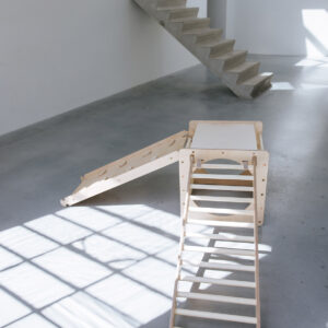 Klimkubus met ladder en glijbaan in hoek