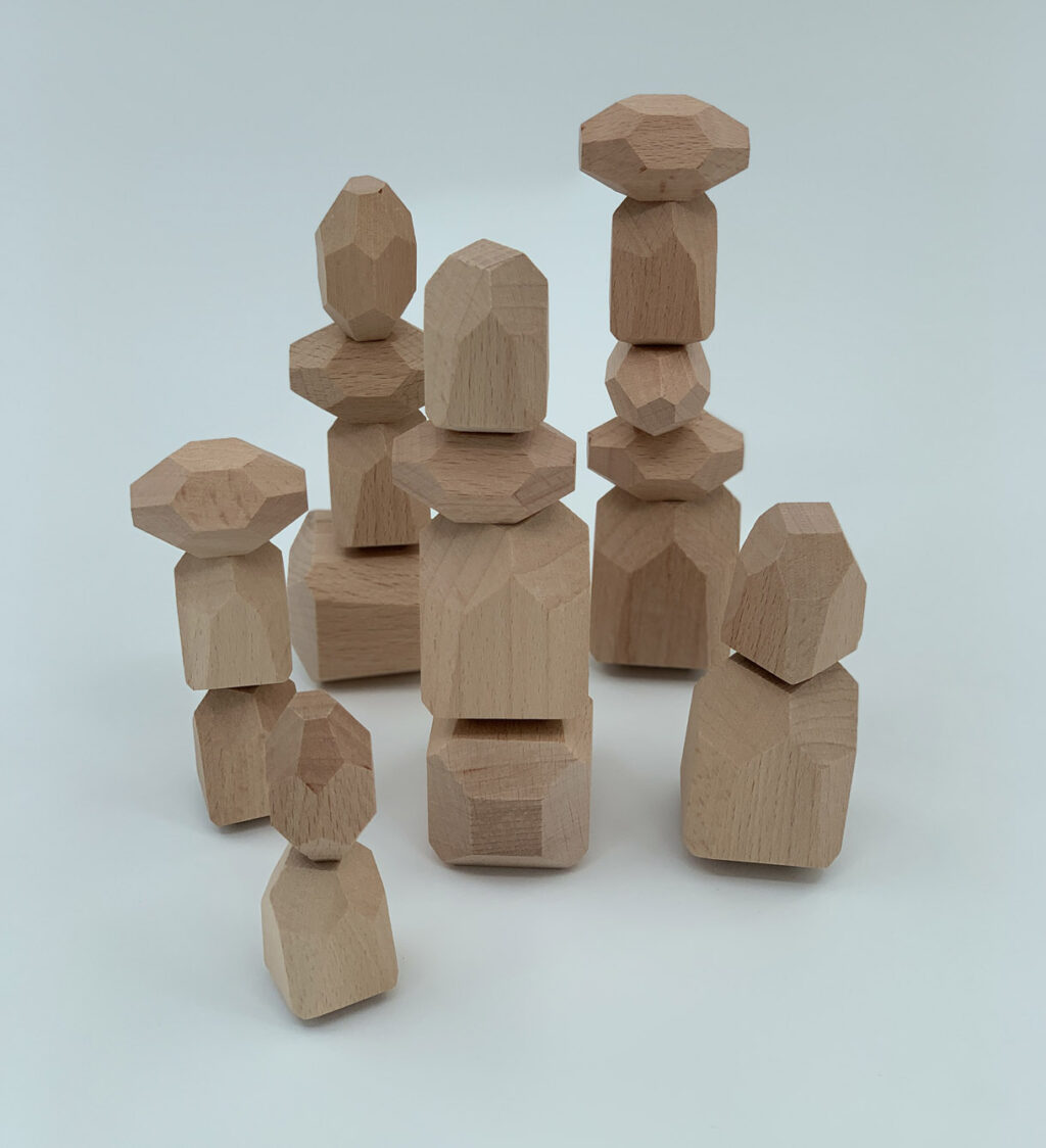 Houten bouwstenen balanceerstenen Jindl naturel set van 20 Houten bouwstenen balanceerstenen Jindl naturel set van 20