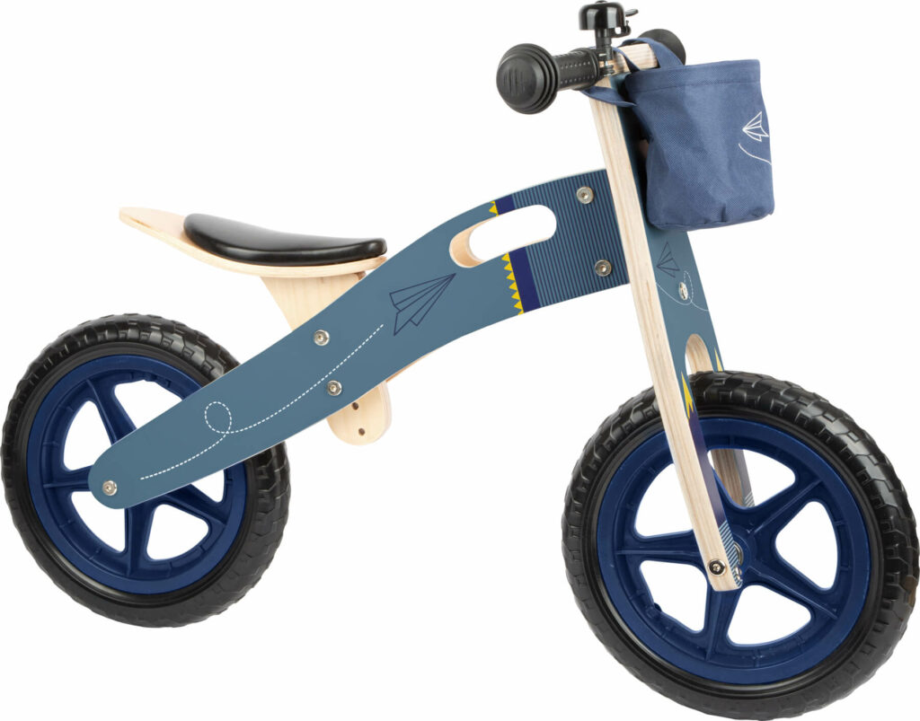 Houten loopfiets blauw