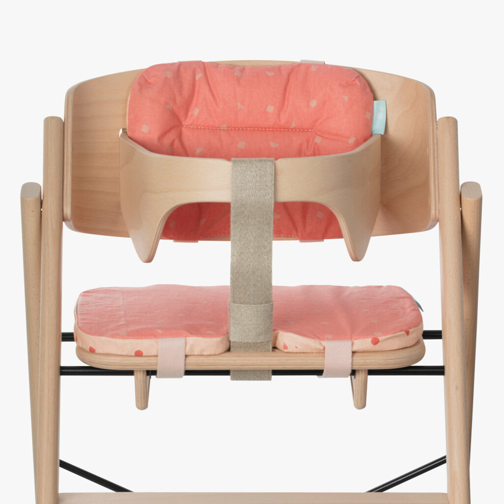 KAOS kussenset voor kinderstoel koraal 1 KAOS kussenset voor kinderstoel koraal 1
