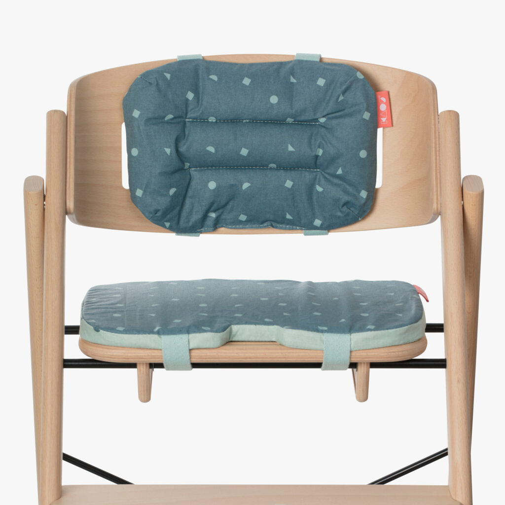 KAOS kussenset voor kinderstoel petrol compleet in stoel KAOS kussenset voor kinderstoel petrol compleet in stoel