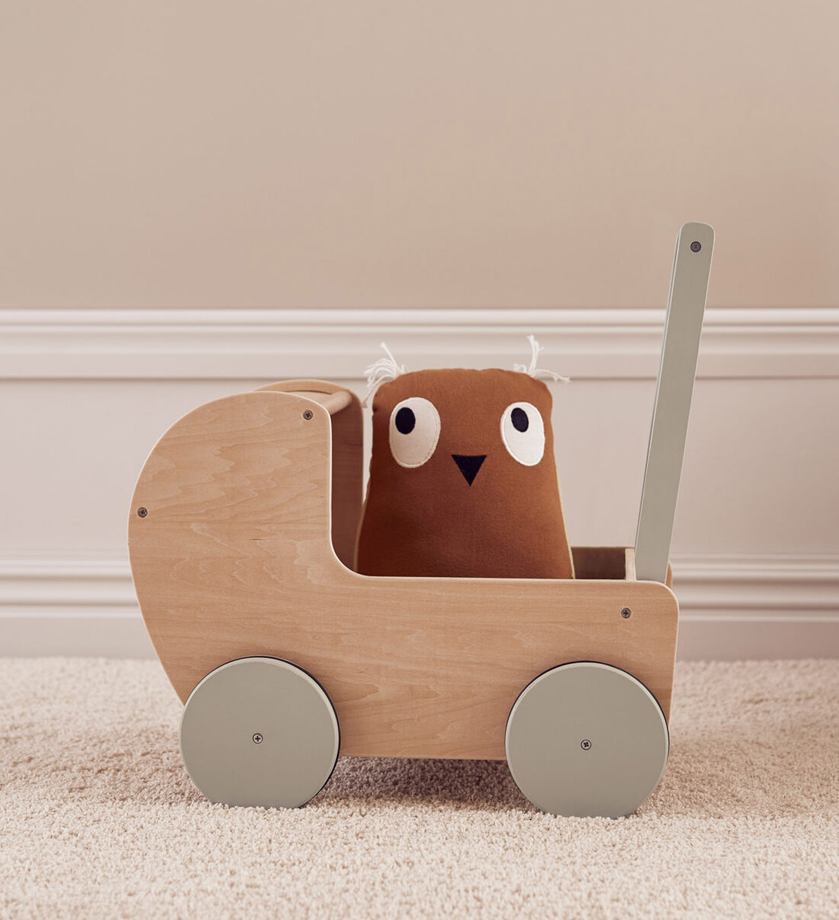 Hub Hoelahoep Nadenkend Houten poppenwagen Kid's Concept Naturel - Jindl