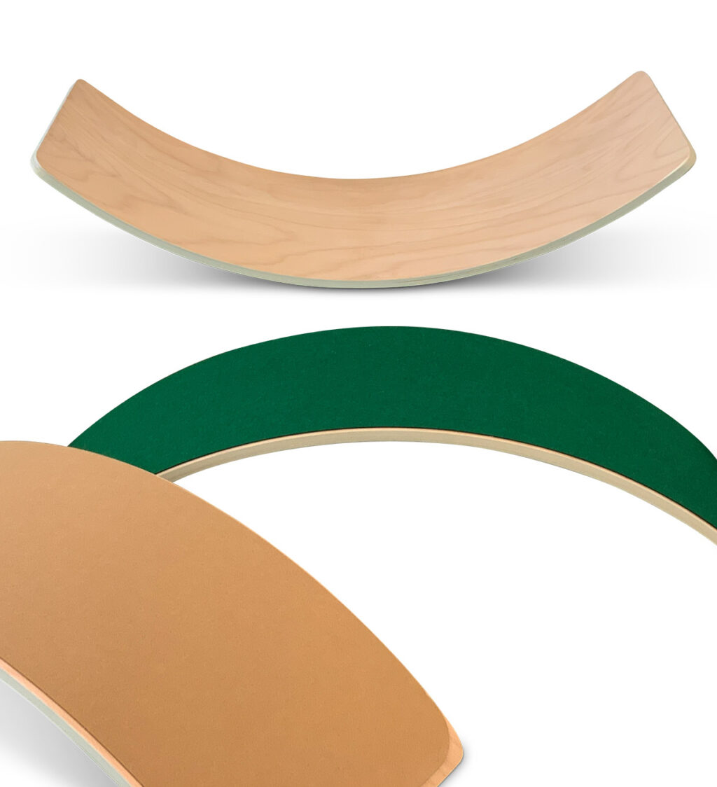 Balance board Jindl met vilt kaki groen naturel