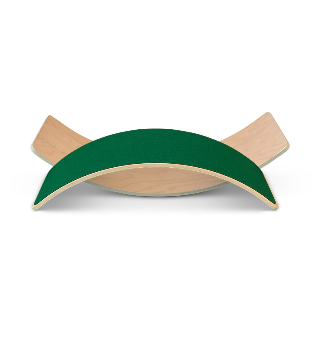 Houten balance board Jindl groen binnen en buitenkant