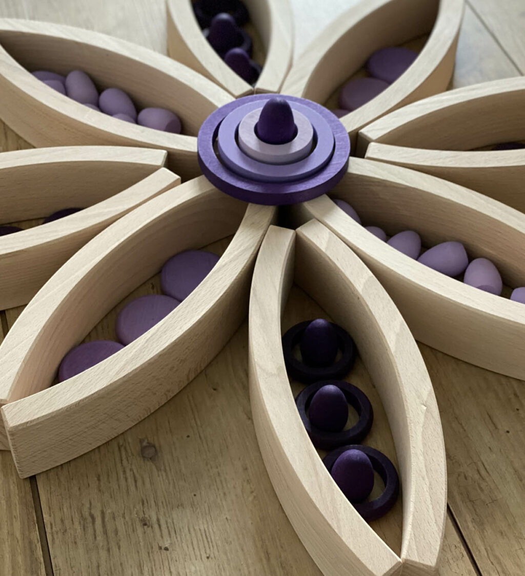 Houten blokken abel bloemen