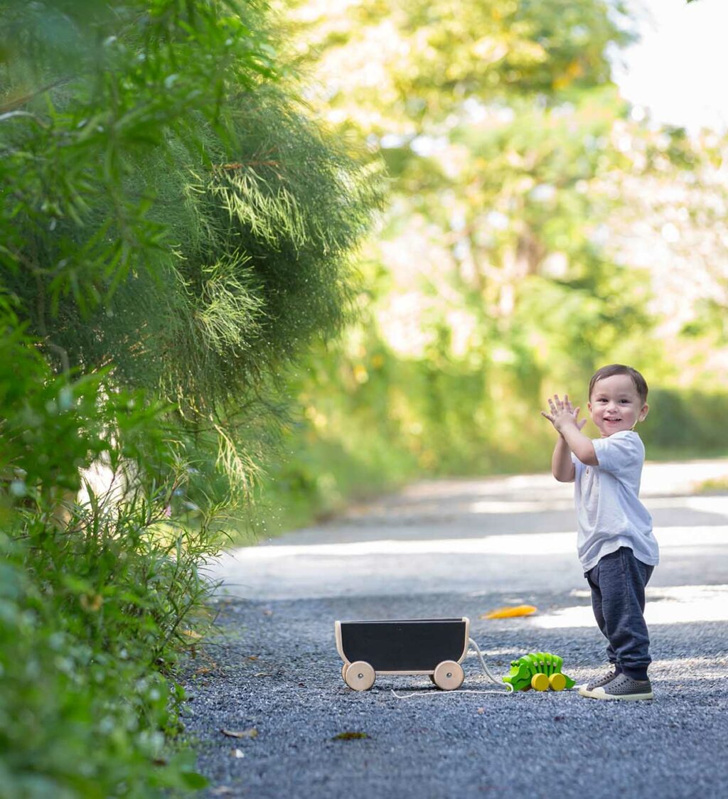 Houten trekwagen PlanToys sfeer