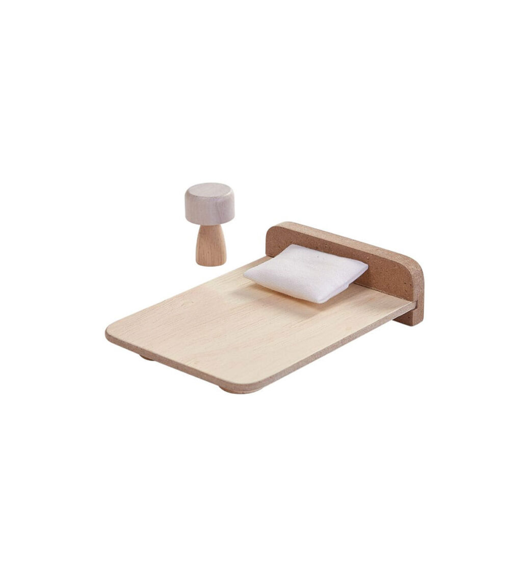 Poppenhuis bedje met nachtlampje Plantoys