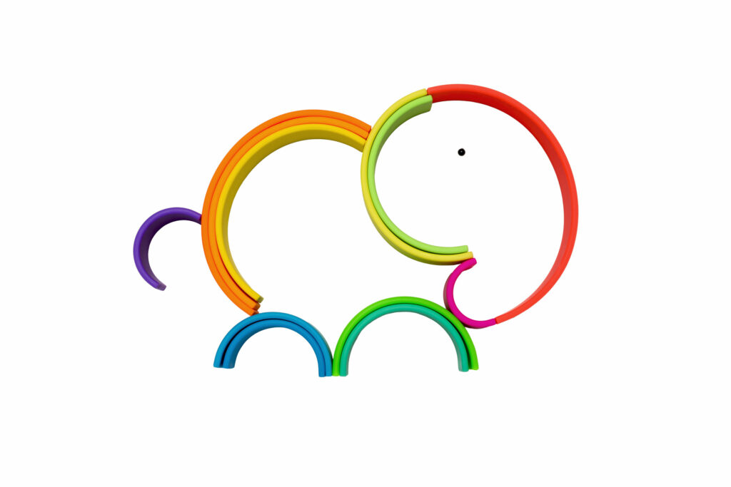 Dëna regenboog sfeer neon detail