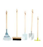 Tuinset met hark kind