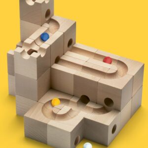 Houten knikkerbaan Cuboro 32 stuks detail