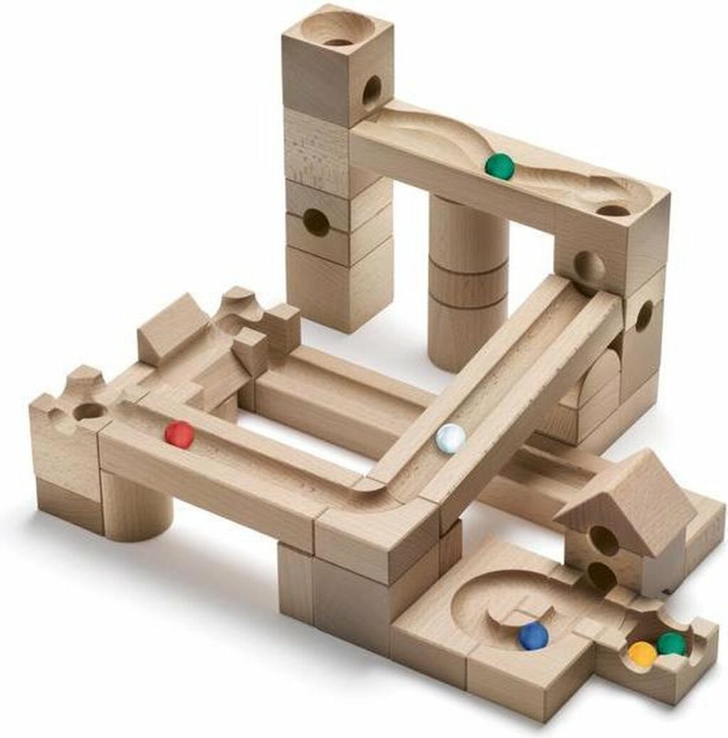 Houten knikkerbaan Cuboro Junior details