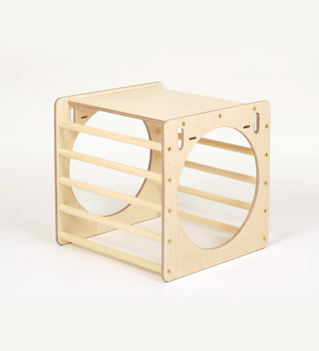 Klimrek kubus van hout multifunctioneel