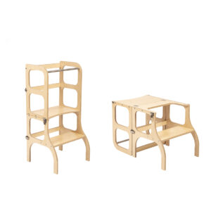 Leertoren kitchen helper houtkleur naturel 2-in-1