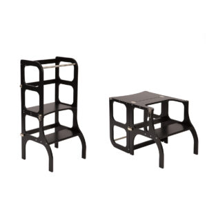 Leertoren kitchen helper zwart 2-in-1