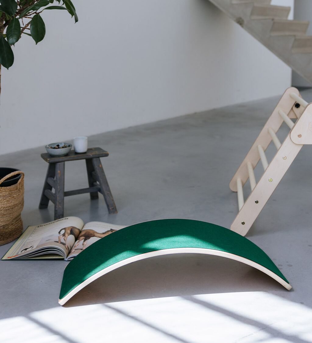 Balance board met vilt groen
