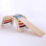 Klimboog XXL regenboogkleuren met glijbaan