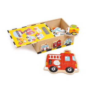 Houten puzzel autos