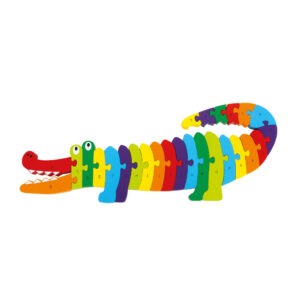 Houten puzzel krokodil alfabet
