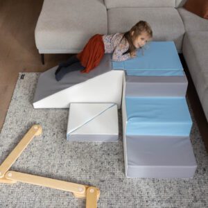Foam blokken blauw wit grijs