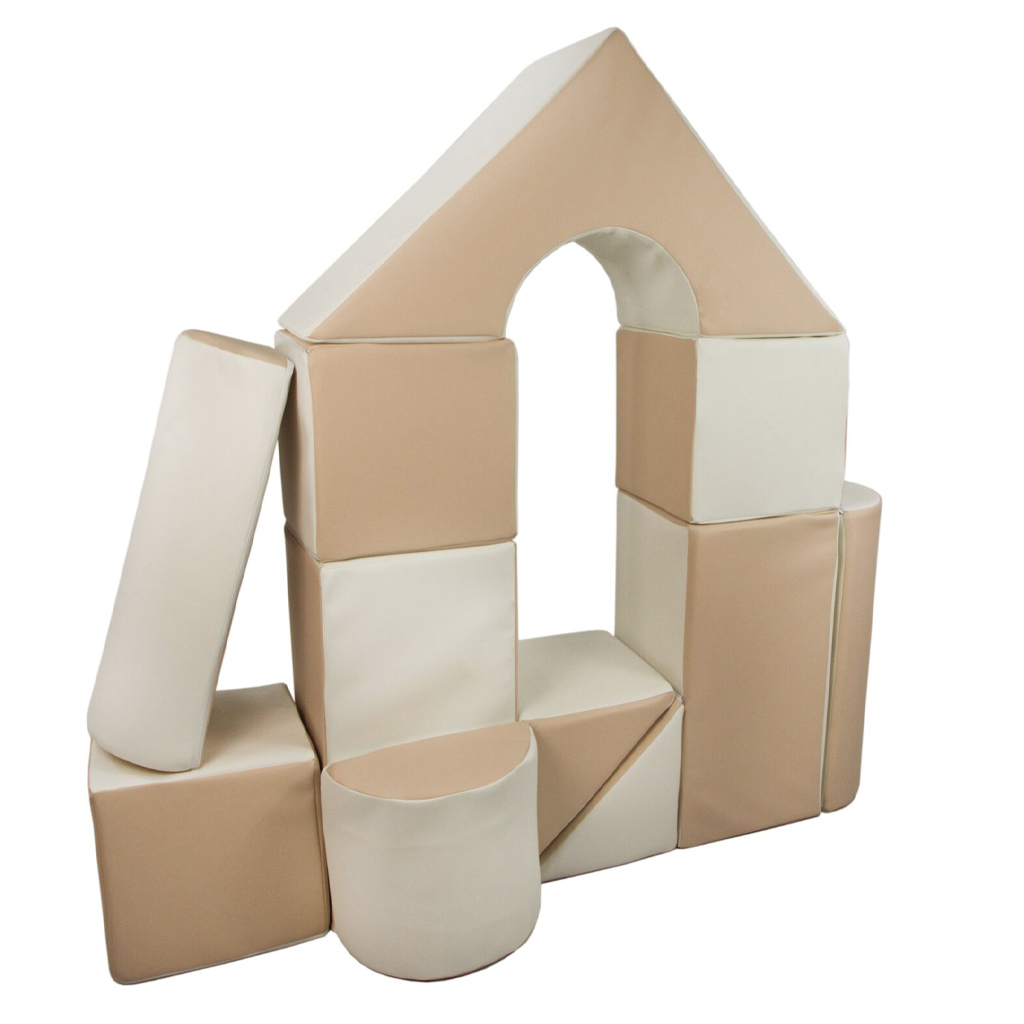 microfoon toediening Oeganda Bouwblokken | foamblokken Jindl® kasteel wit/beige - Jindl