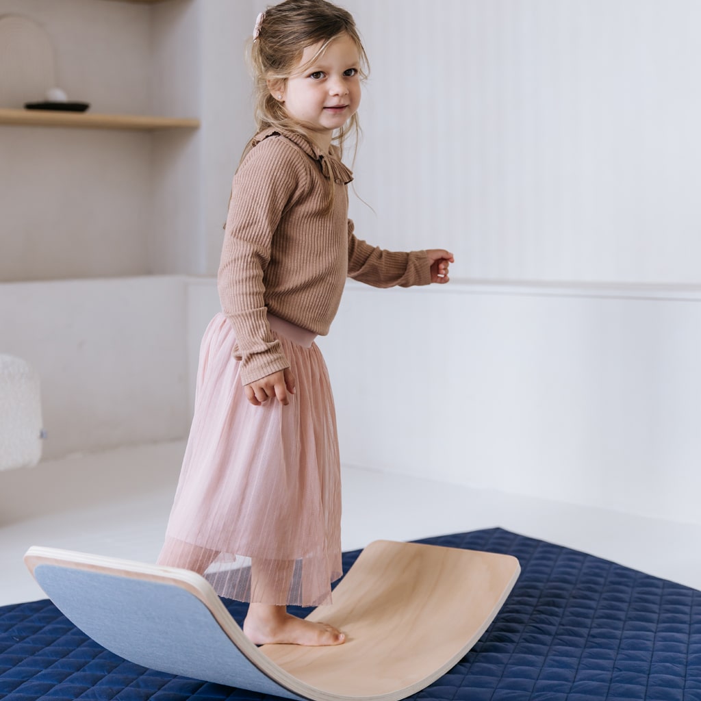 Houten balance board Jindl® met vilt grijs