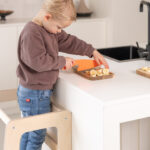 Jindl 2-in-1 leertoren houtkleur snijden