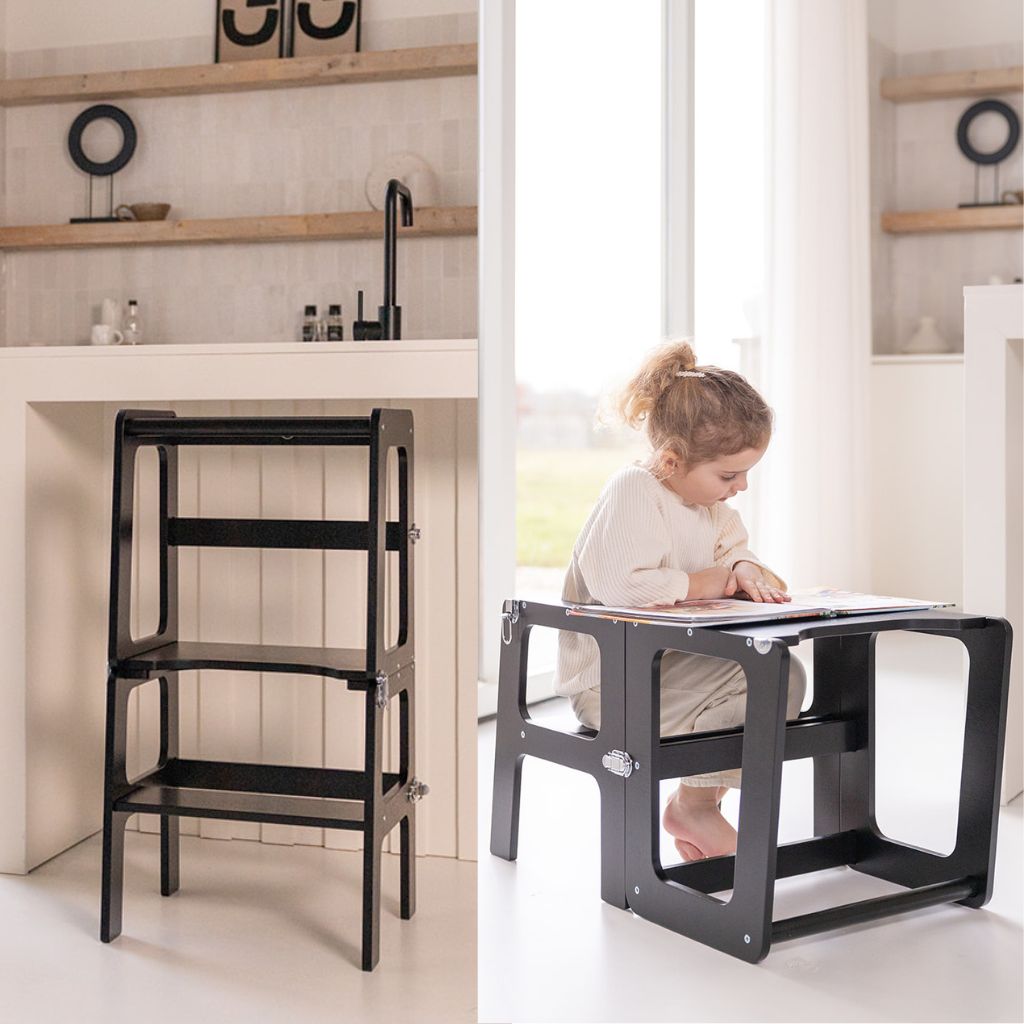 Jindl leertoren zwart 2-in-1 eigenschappen