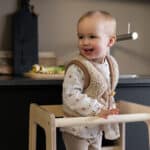 Leertoren Jindl houtkleur 2-in-1 blij in de keuken