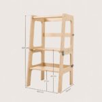 Afmetingen 2-in-1 leertoren naturel Jindl