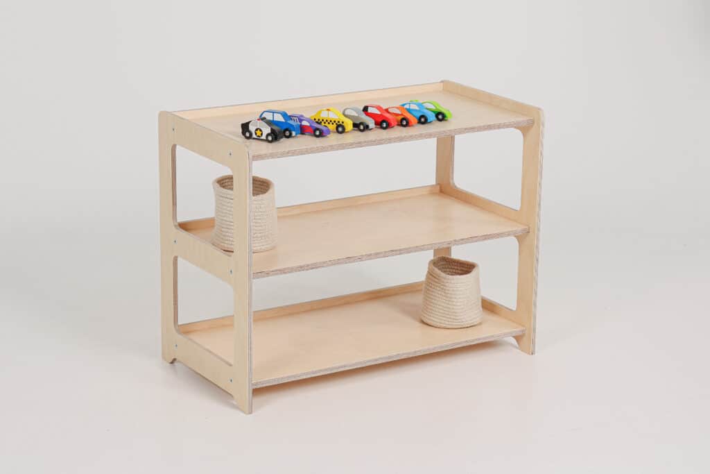 Montessori Jindl drie schappen open Montessori Jindl drie schappen open