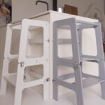 2-in-1 leertoren Jindl grijs en wit vrijstaand