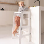 2-in-1 leertoren Jindl wit opstappen