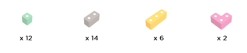 34 magneetblokken Tuki Mini set