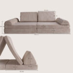 Afmeting speelbank cord Beige