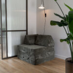 Cord speelbank groen vrijstaand gestapeld