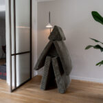 Cord speelbank groen vrijstaand poppetje