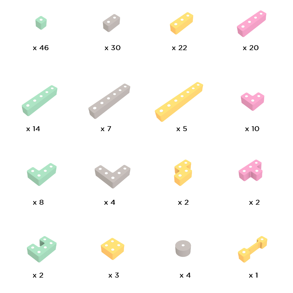 Inhoud magneetblokken TUKI TETRA - Set MAXI